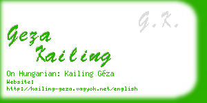 geza kailing business card